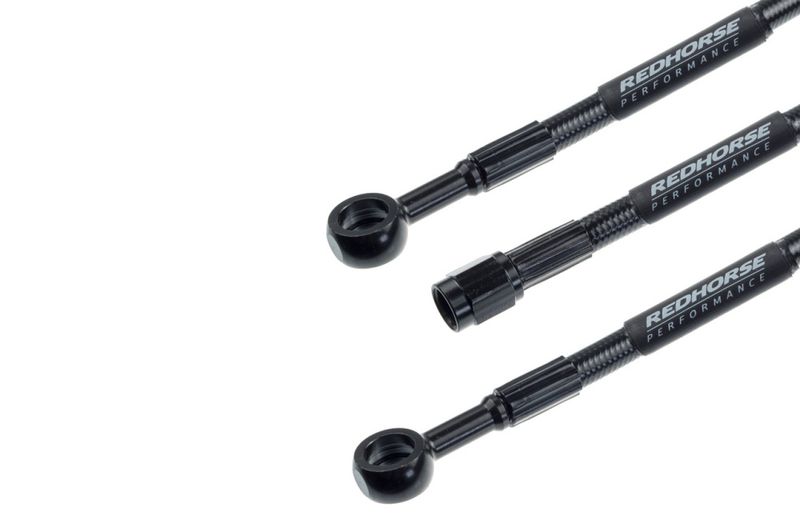 Straight -04 AN Female to straight Banjo Pre-Assembled brake line - black